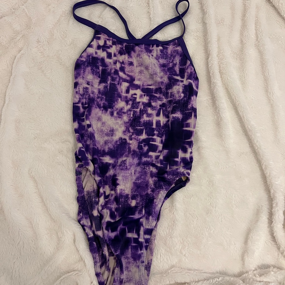 Nike Purple Tie-Dye One-Piece Swimsuit